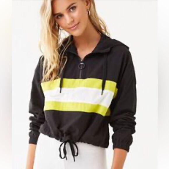 Forever 21 Striped Hooded Anorak, size S - Picture 1 of 12
